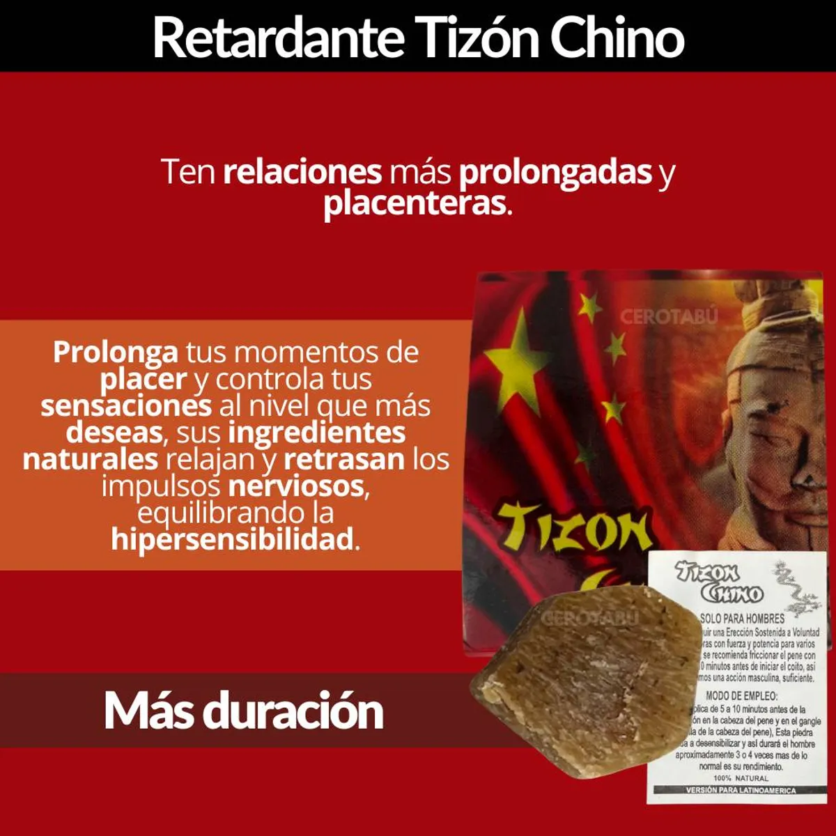 GENERICO - Retardante Masculino En Piedra Tizon Chino Larga Duración