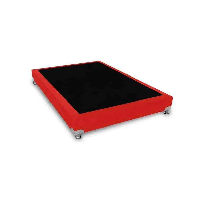 MAGIC CLASS - BASE CAMA BOSTON DE LUJO 120X190 MICROFIBRA ROJO