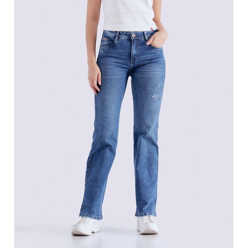 UNSER - Jean Para Mujer Bota Recta Y Proceso Medio Unser_.