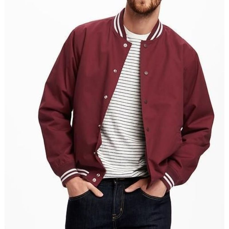 URBAN PLUS - chaqueta hombre bomber vinotinto unicolor