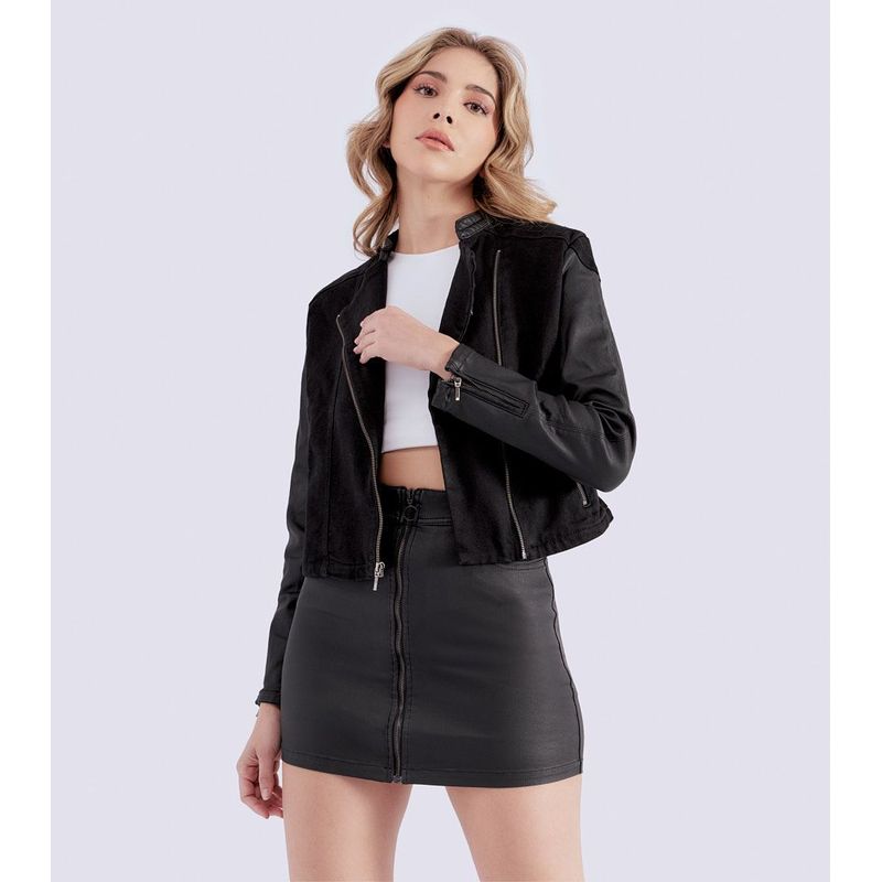 UNSER - Chaqueta Para Mujer Combinada Con Cremallera Y Cortes Unser