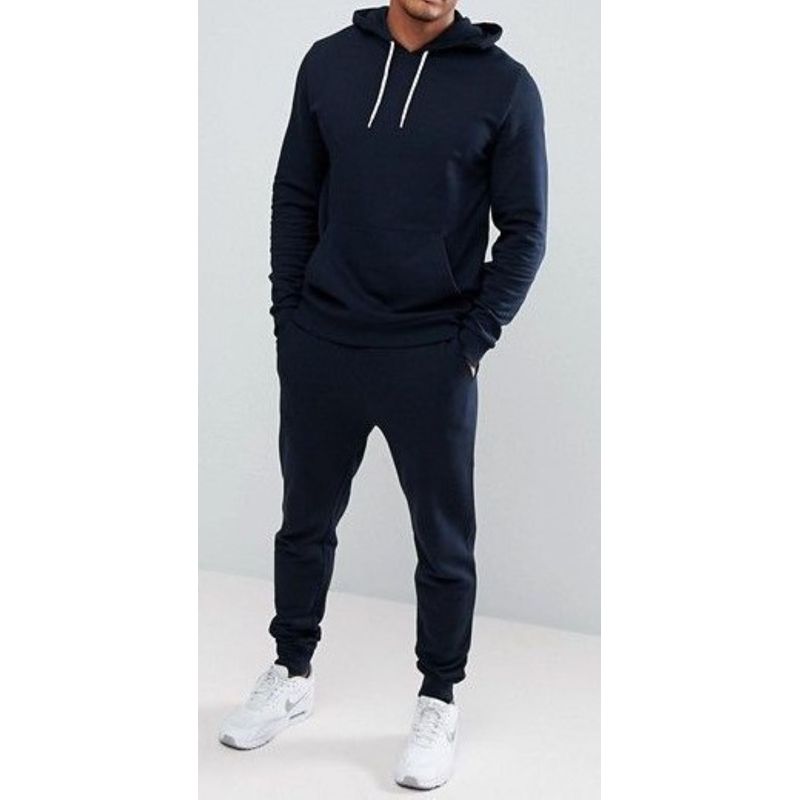 URBAN PLUS - sudadera hombre buzo y jogger azul oscuro