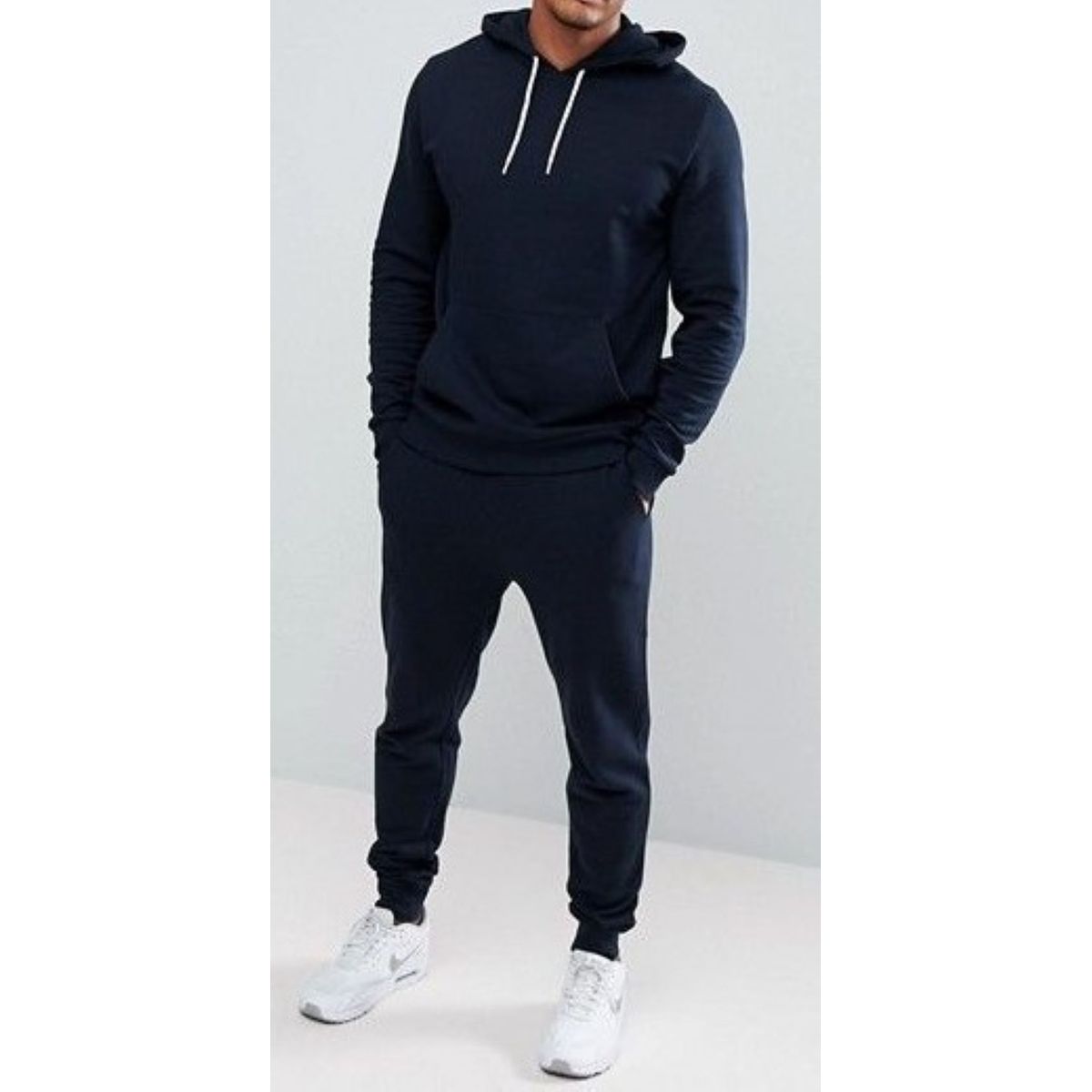URBAN PLUS - sudadera hombre buzo y jogger azul oscuro conjunto