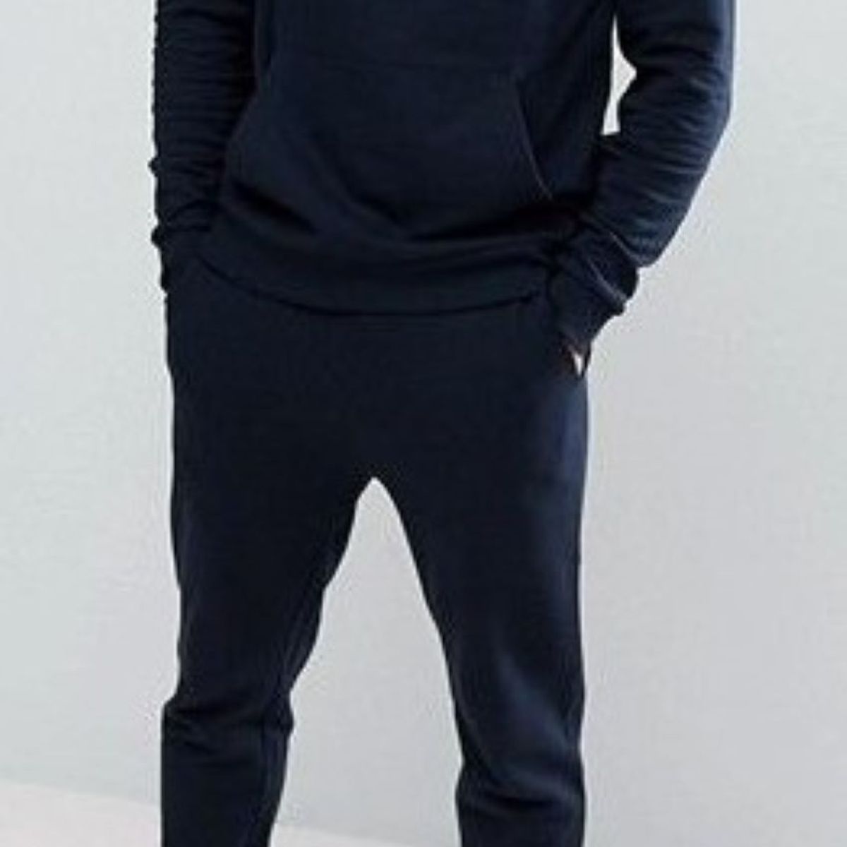 URBAN PLUS - sudadera hombre buzo y jogger azul oscuro conjunto
