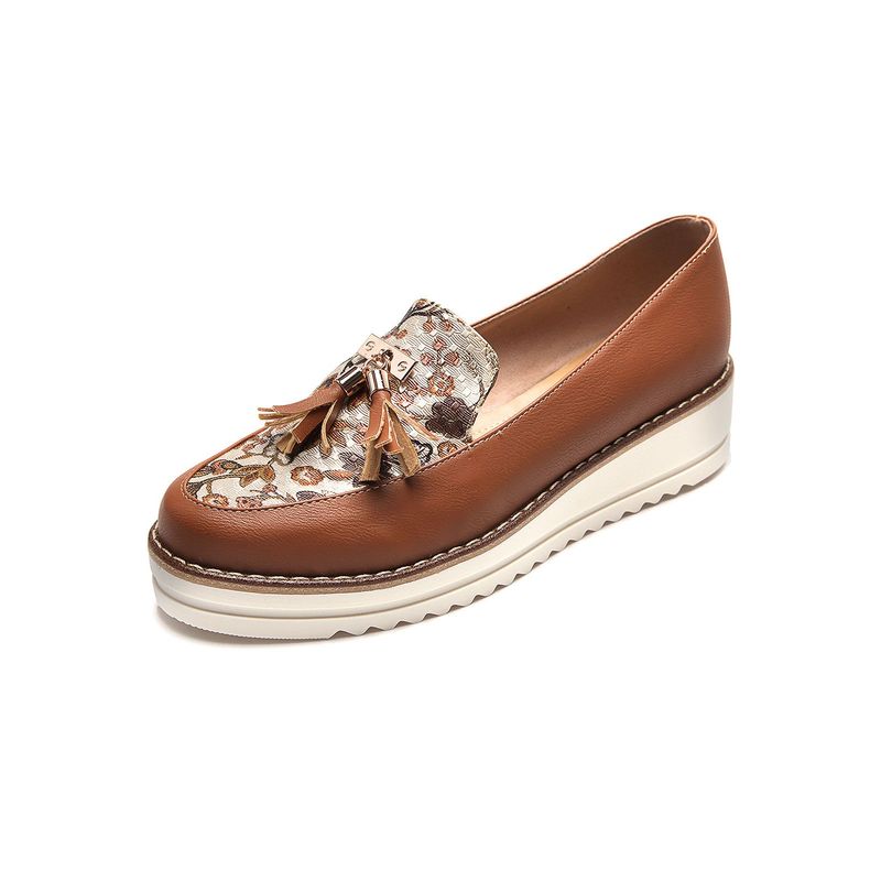 GENERICO - Zapato Mocasin Moca Emilia Borlas Miel