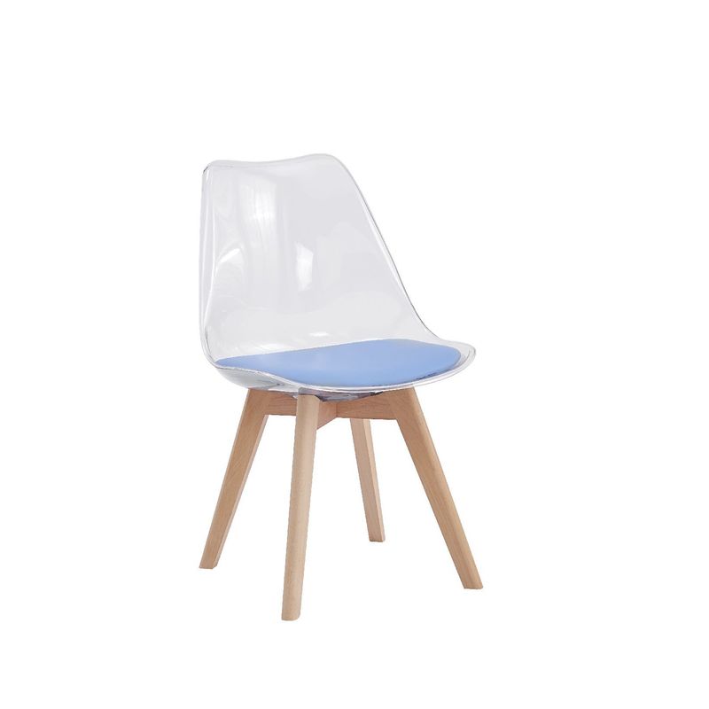 GENERICO - Silla Eames Transparente Tulip con cojin diseño nórdico
