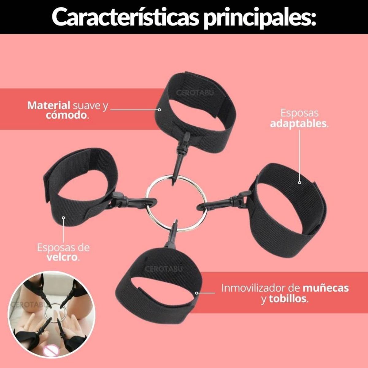 GENERICO - Sometedor BDSM Inmovilizador Sexual CRUZ Bondage