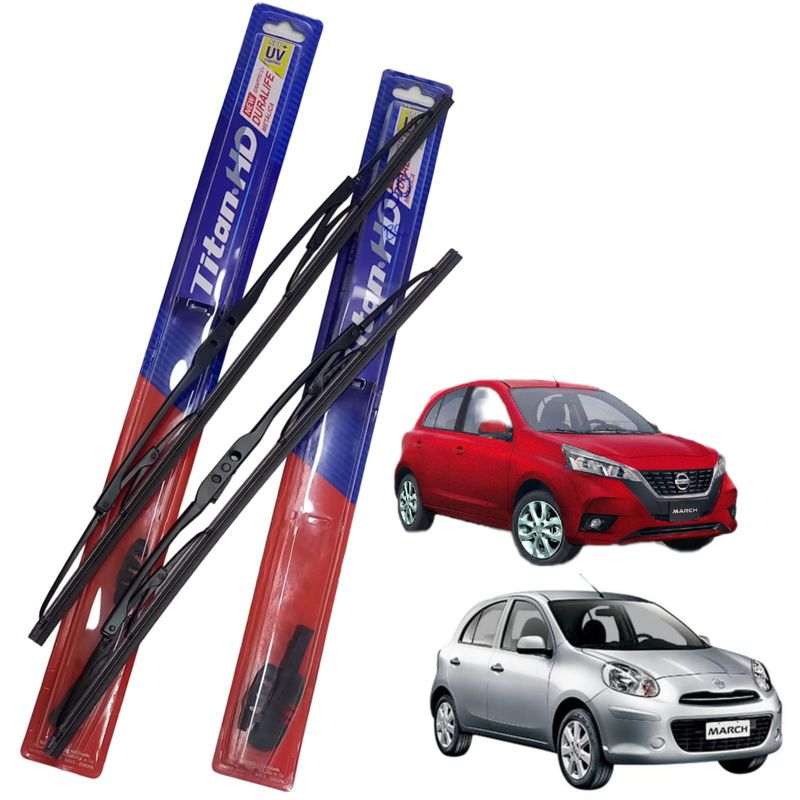 TITAN - Kit Plumillas Titan HD Metalica Para Nissan March