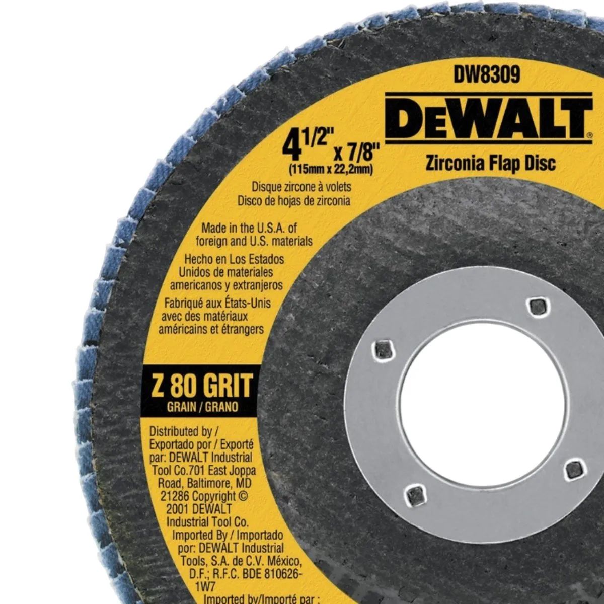 DEWALT - DISCO FLAP ZIRCONIO 4.1/2" X 7/8" G-120 DW8310