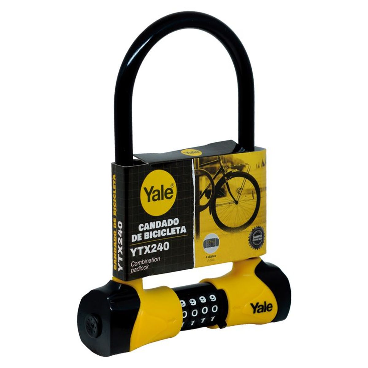 YALE - CANDADO EN U BICI 240 4 DIALES