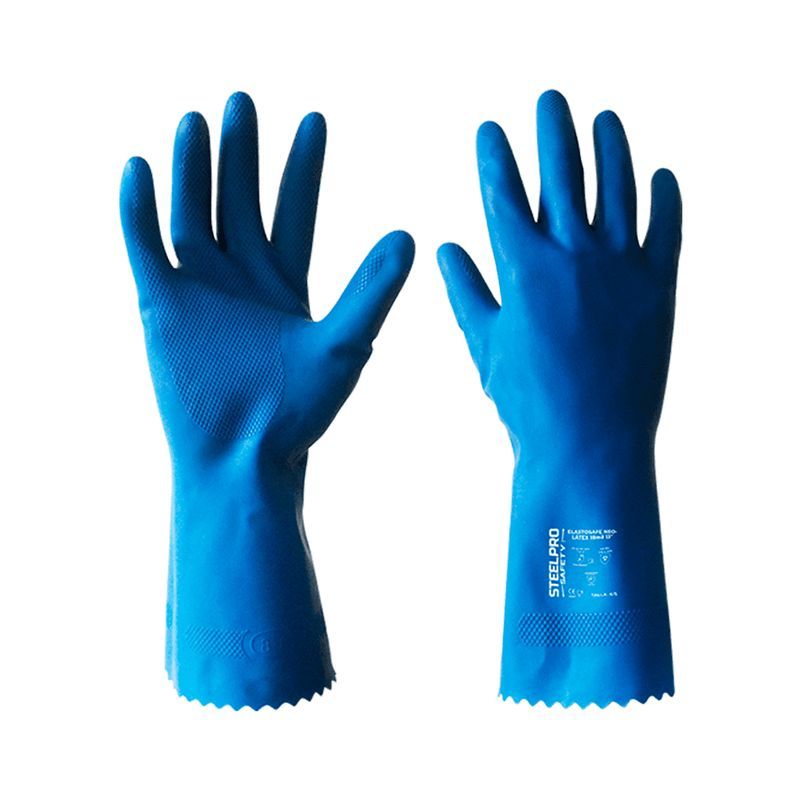 STEELPRO - GUANTE ELASTOSAFE 13" T-9 NEO AZUL (2 UNDS)