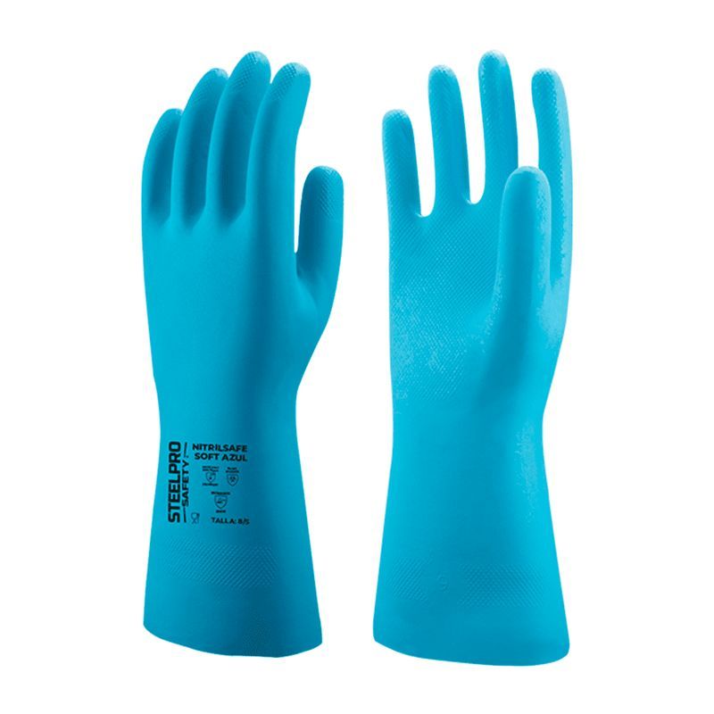 STEELPRO - GUANTE NITRILSAFE SOFT AZUL TALLA 9
