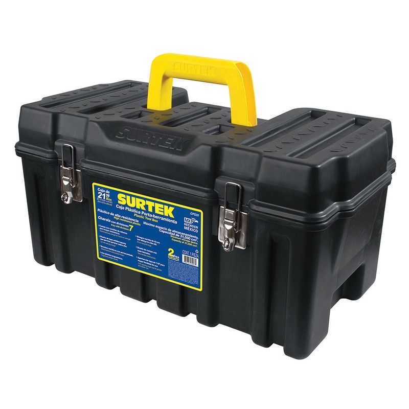 SURTEK - CAJA PLASTICA PARA HERRAMIENTAS 21" CON BANDEJA