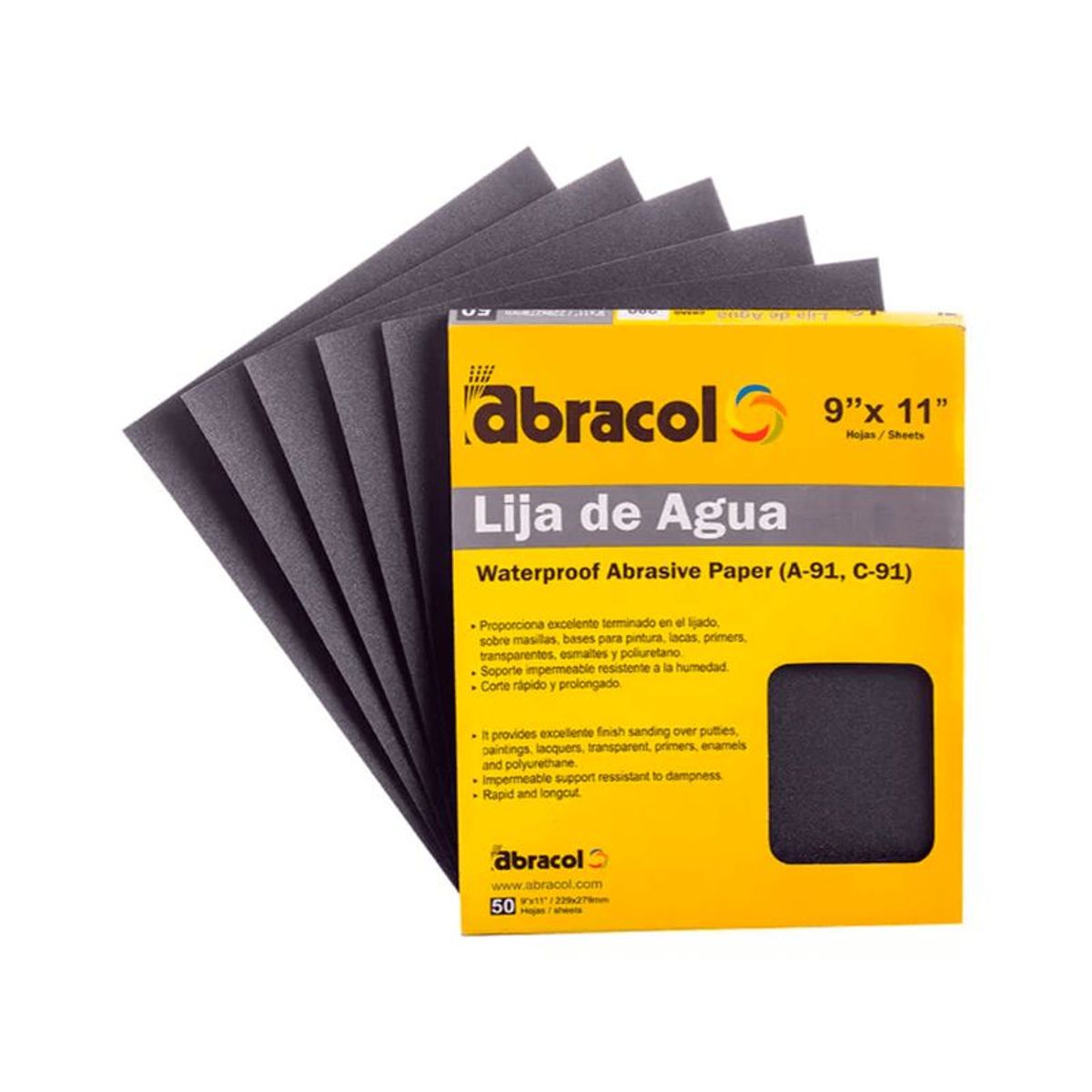 ABRACOL - LIJA DE AGUA OMEGA G-80 (3 UNDS)