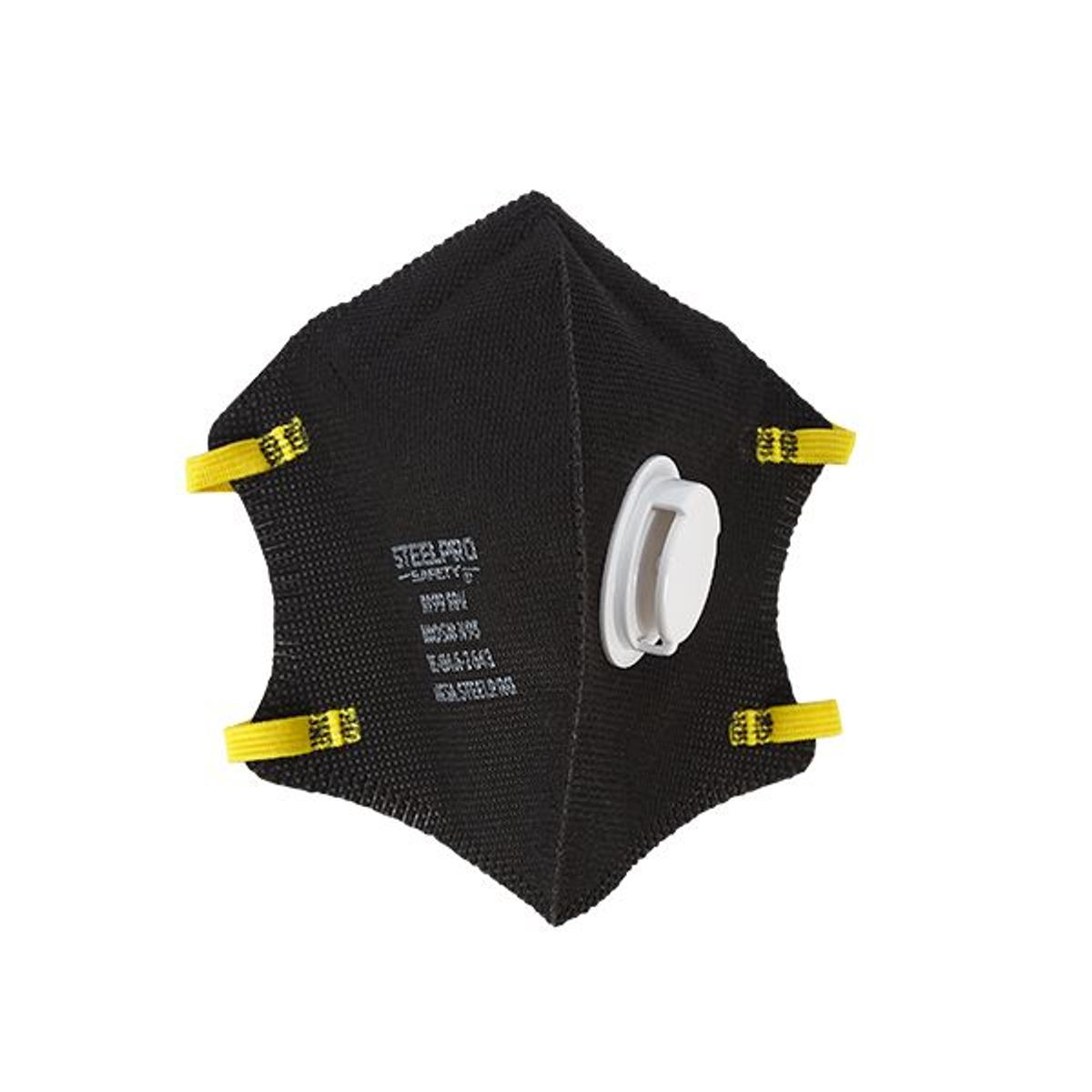 STEELPRO - MASCARILLA PLEGABLE N95 CON VALVULA M9910 NEGRA (2 UNDS)