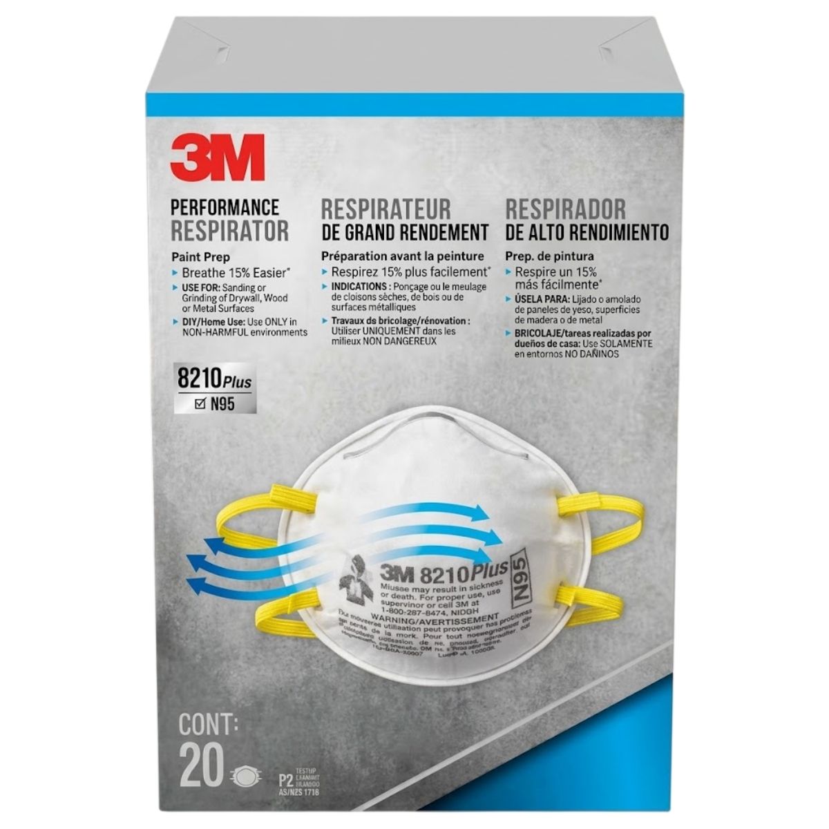 3M - MASCARILLA MATERIAL PARTICULADO 8210 3M (2 UNDS)