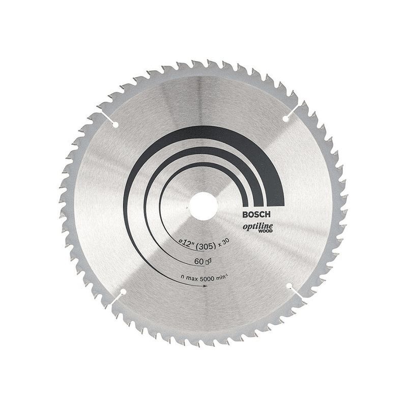 BOSCH - DISCO SIERRA MADERA 12" X 60DT EJE 5/8" OPTILINE