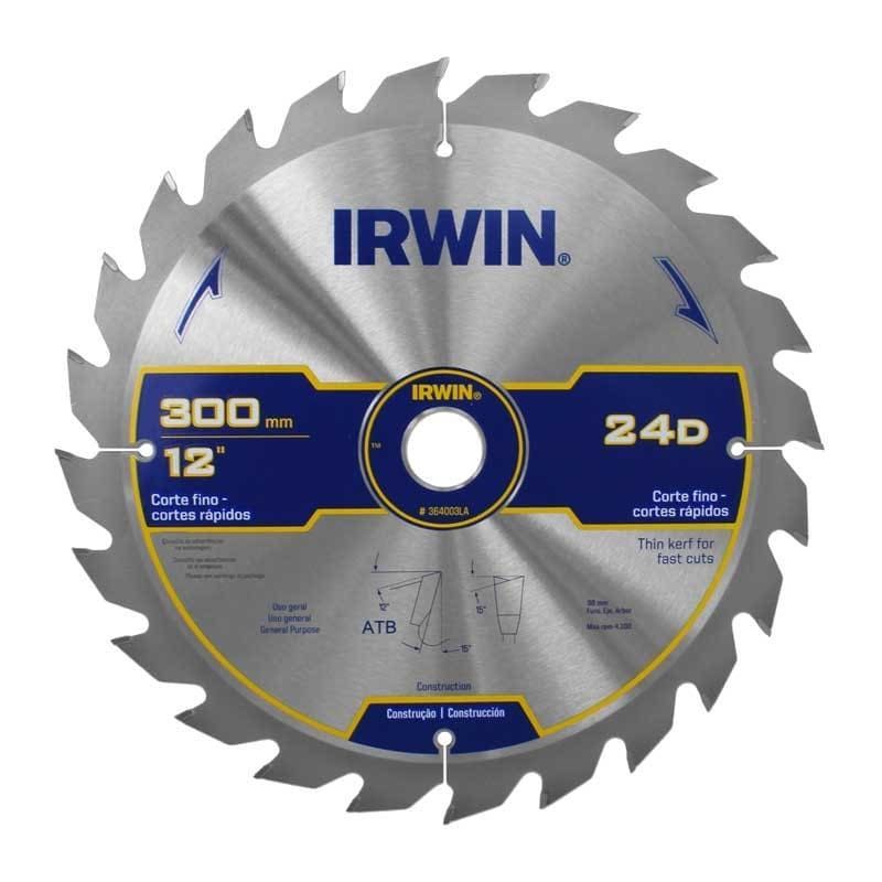 IRWIN - DISCO SIERRA PARA MADERA 12" X 24TPI EJE 30MM