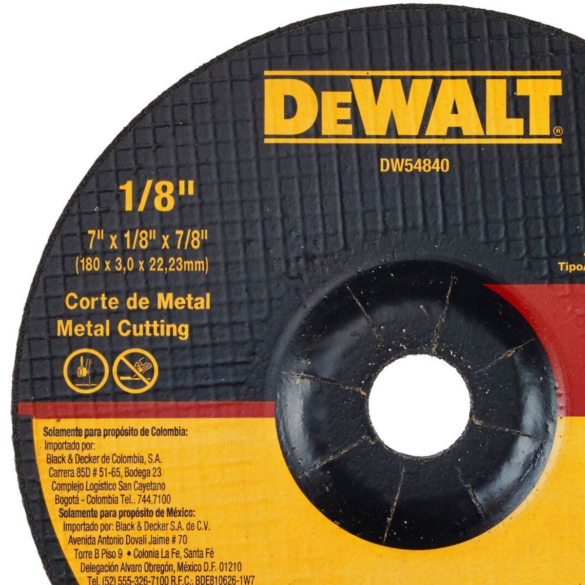 DEWALT - DISCO CORTE METAL 7"X1/8"X 7/8"T-27 DW54840 DEWALT