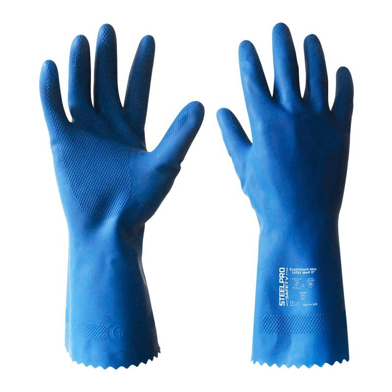 STEELPRO - GUANTE ELASTOSAFE 13" T-8 NEO AZUL (2 UNDS)