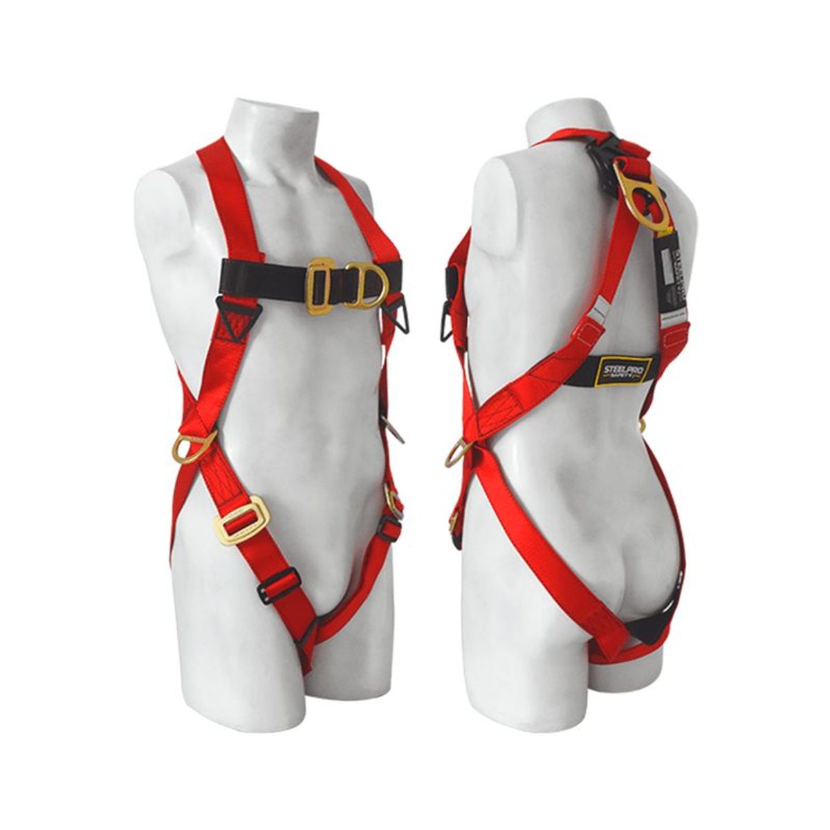 STEELPRO - ARNES CUERPO COMPLETO EN "H" 4 ARGOLLA ECO ROJO
