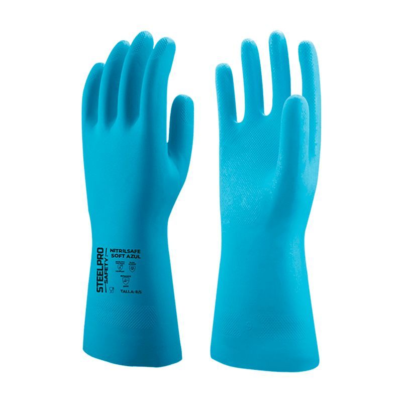 STEELPRO - GUANTE NITRILSAFE SOFT AZUL TALLA 8