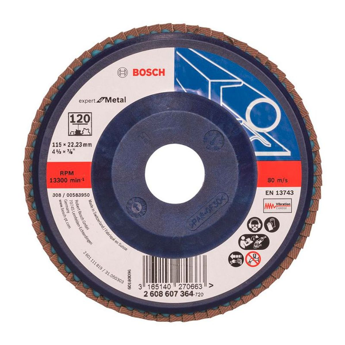 BOSCH - DISCO FLAP RECTO 4.1/2" GRANO 120 EXPERT