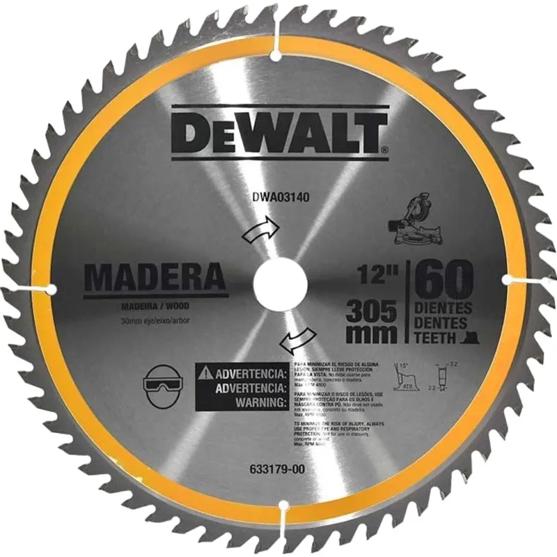 DEWALT - DISCO SIERRA PARA MADERA 12" X 60TPI EJE 30MM