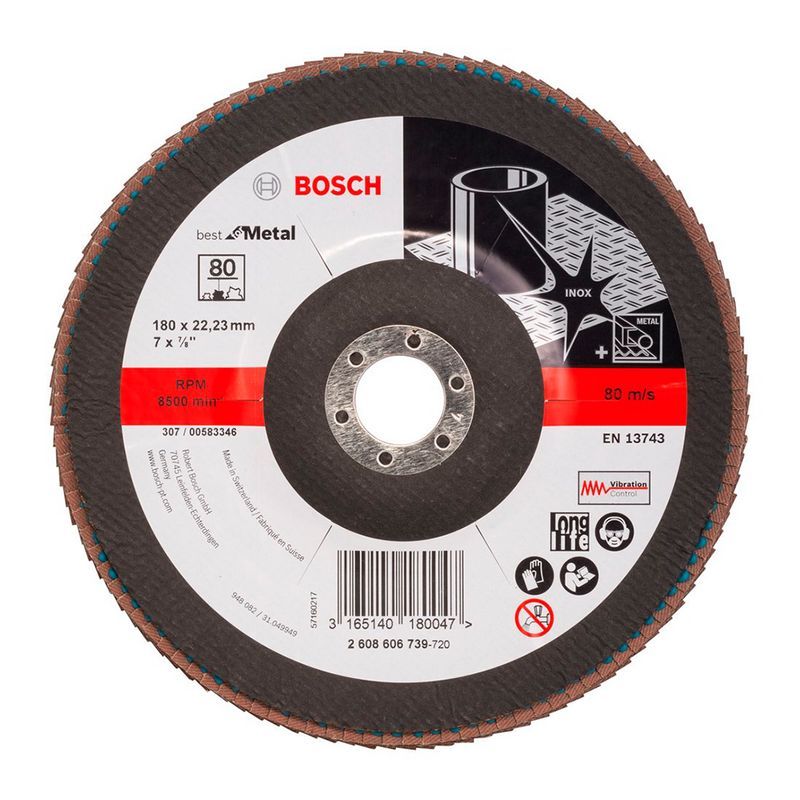 BOSCH - DISCO FLAP CURVO 7" GRANO 80 BEST METAL