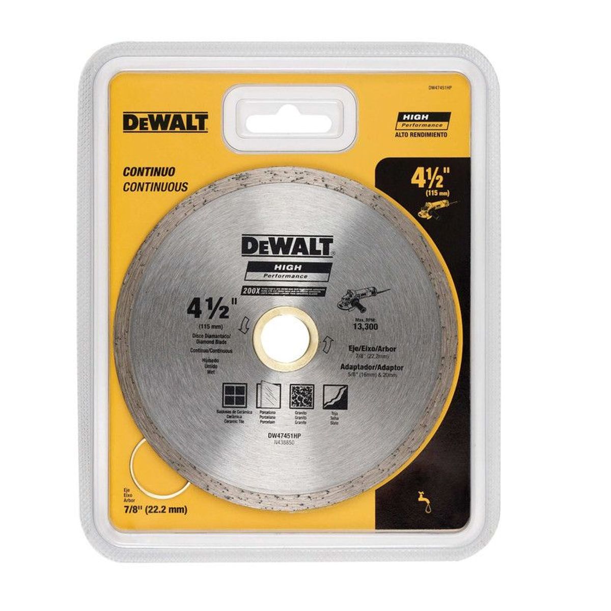 DEWALT - DISCO DIAMANTADO DE 4.1/2" CONTINUO