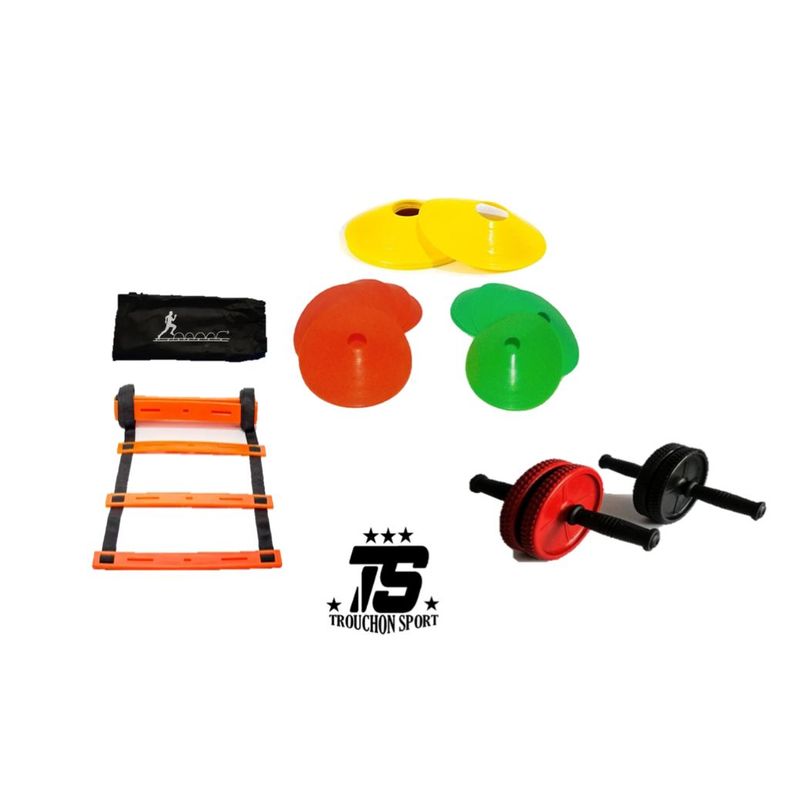 GENERICO - Rueda Abdominal + Escalera Agilidad + Platillos Deportivos