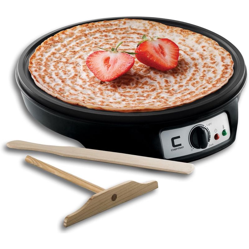 CHEFMAN - Crepera y Plancha Eléctrica AntiAdherenete Chefman