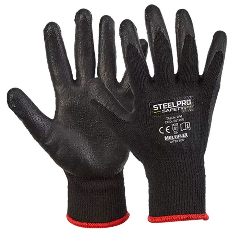 GUANTE MULTIFLEX LATEX ECO NEGRO T-S STEELPRO | falabella.com