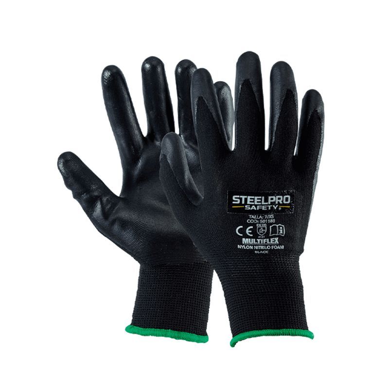 STEELPRO - GUANTE MULTIFLEX NYLON NITRILO FOAM BLACK T-L