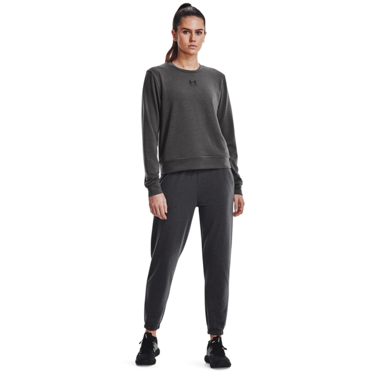 UNDER ARMOUR - Camiseta Mujer Under Armour RIVAL TERRY CREW Gris UNDER ARMOUR