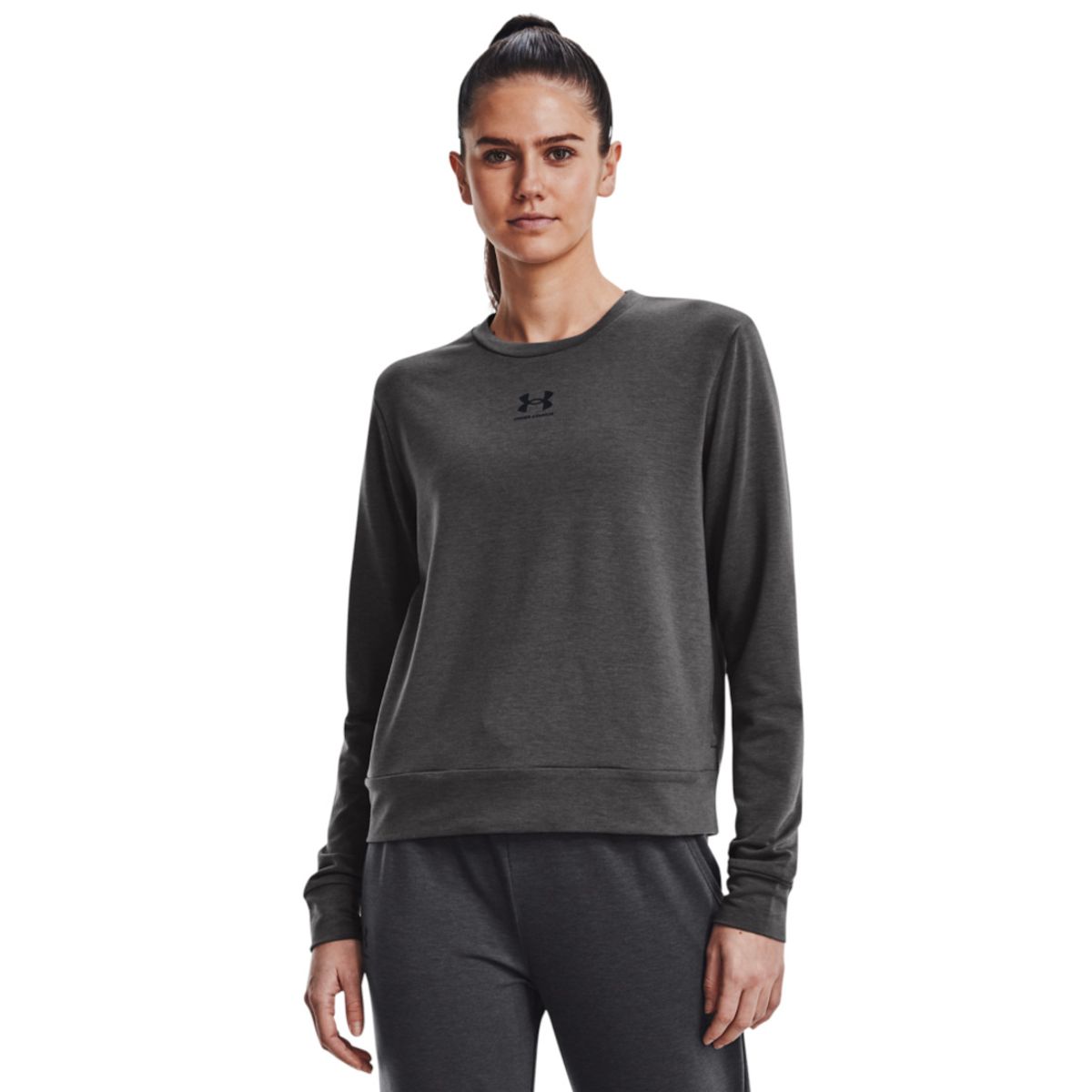 UNDER ARMOUR - Camiseta Mujer Under Armour RIVAL TERRY CREW Gris UNDER ARMOUR