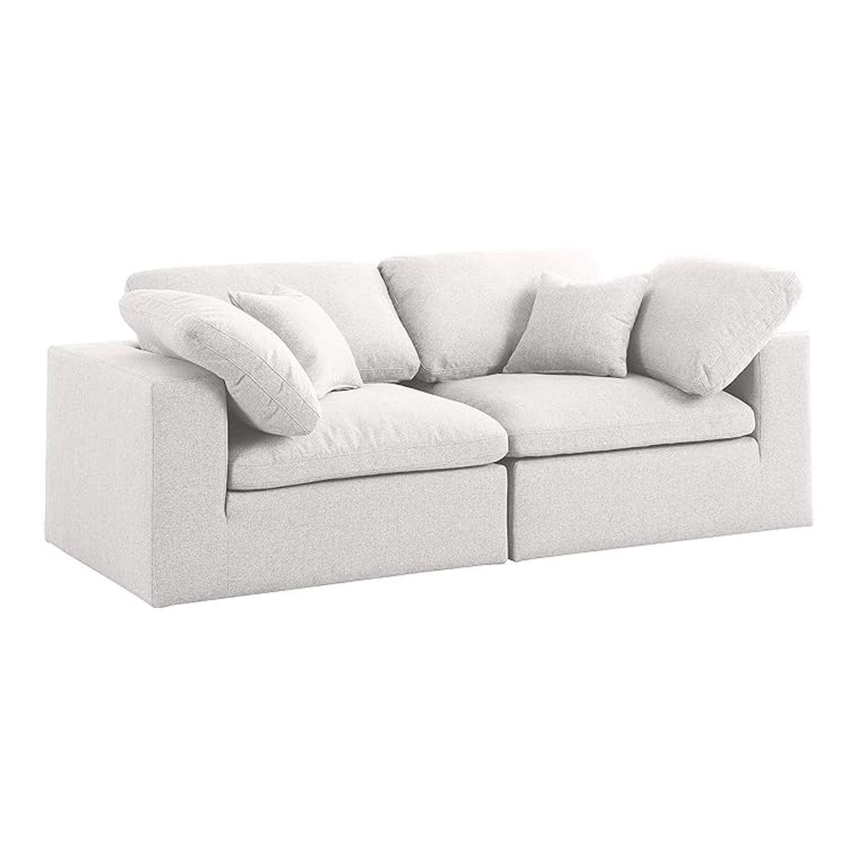 DELUXE FURNITURE - Sofá Emperador 3 puestos Blanco tela pet friendly 200x95x81