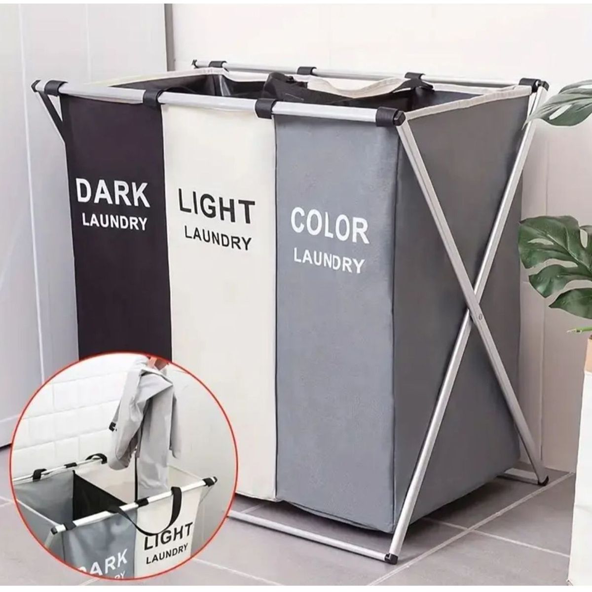 ONE PIXEL - Cesto Canasto funda Plegable Tipo Bolsa Para Ropa Sucia y Juguetes