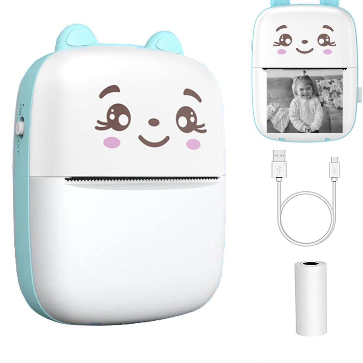 GENERAL - Mini Impresora Inalambrica Portatil Con Bluetooth Azul