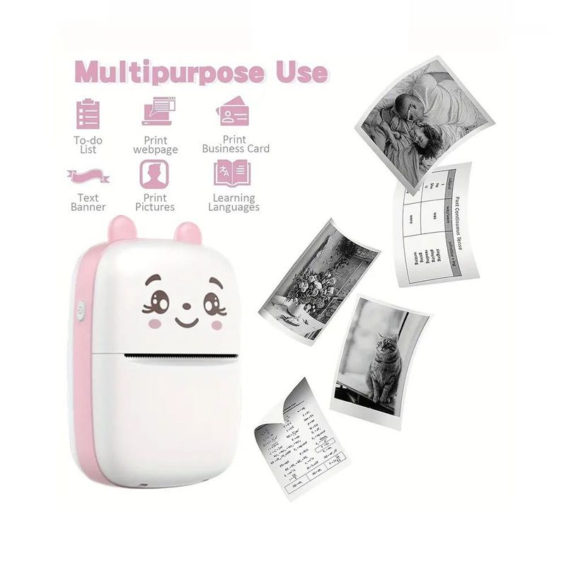 GENERAL - Mini Impresora Inalambrica Portatil Con Bluetooth Rosa