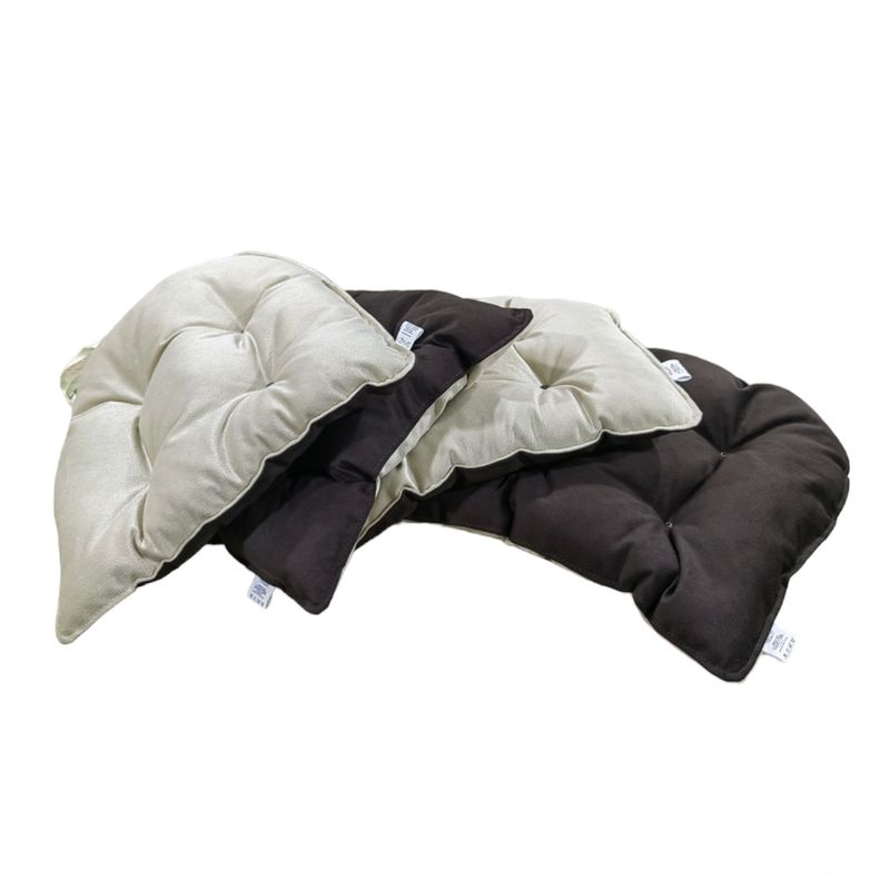 BANZAY - Cojin x4 para Silla Bastidor Doble Faz - Cafe y Beige
