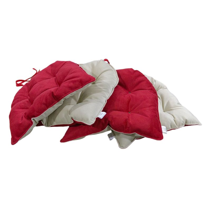 BANZAY - Cojin x4 para Silla Bastidor Doble Faz - Rojo y Marfil