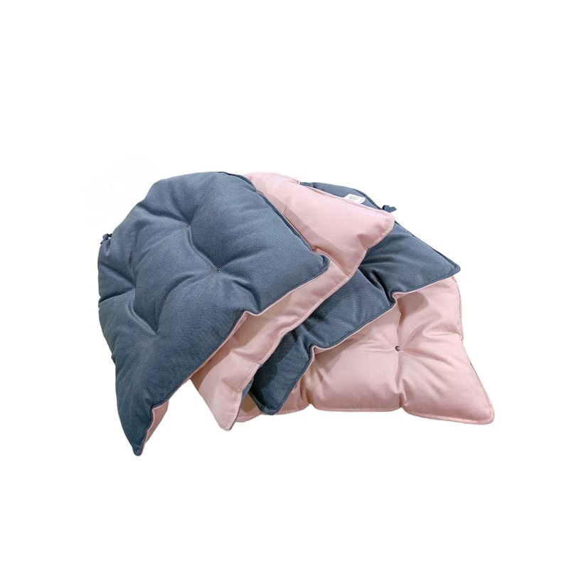 BANZAY - Cojin x4 para Silla Bastidor Doble Faz - Rosa y Gris