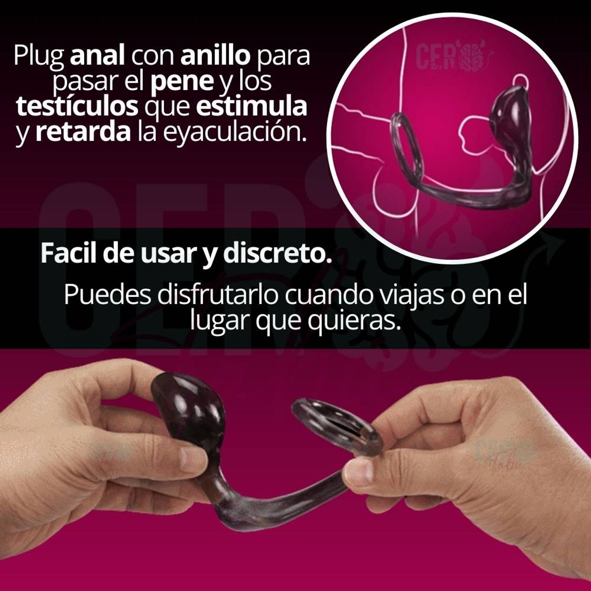 GENERICO - Masajeador Prostático Con Anillo Retardante Masculino-