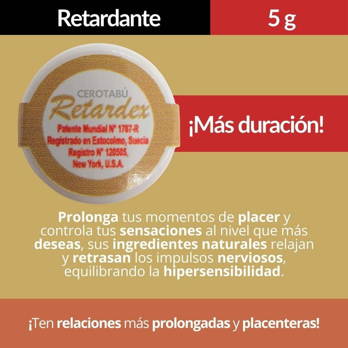 GENERICO - Lubricante Retardante Masculino En Crema Retardex x 5g