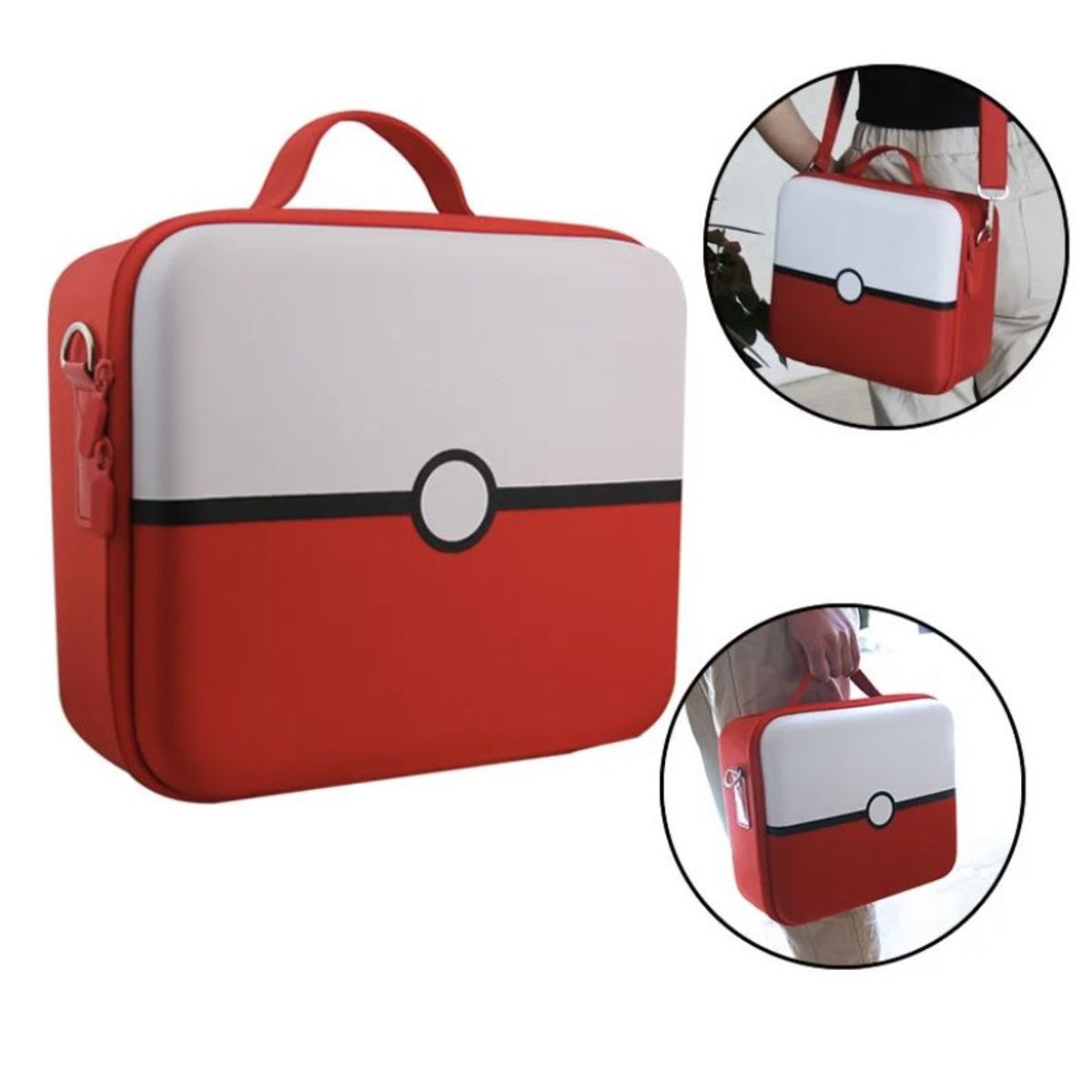 GENERICO - Maletín Estuche Viajero Rojo Blanco Compatible Switch Oled