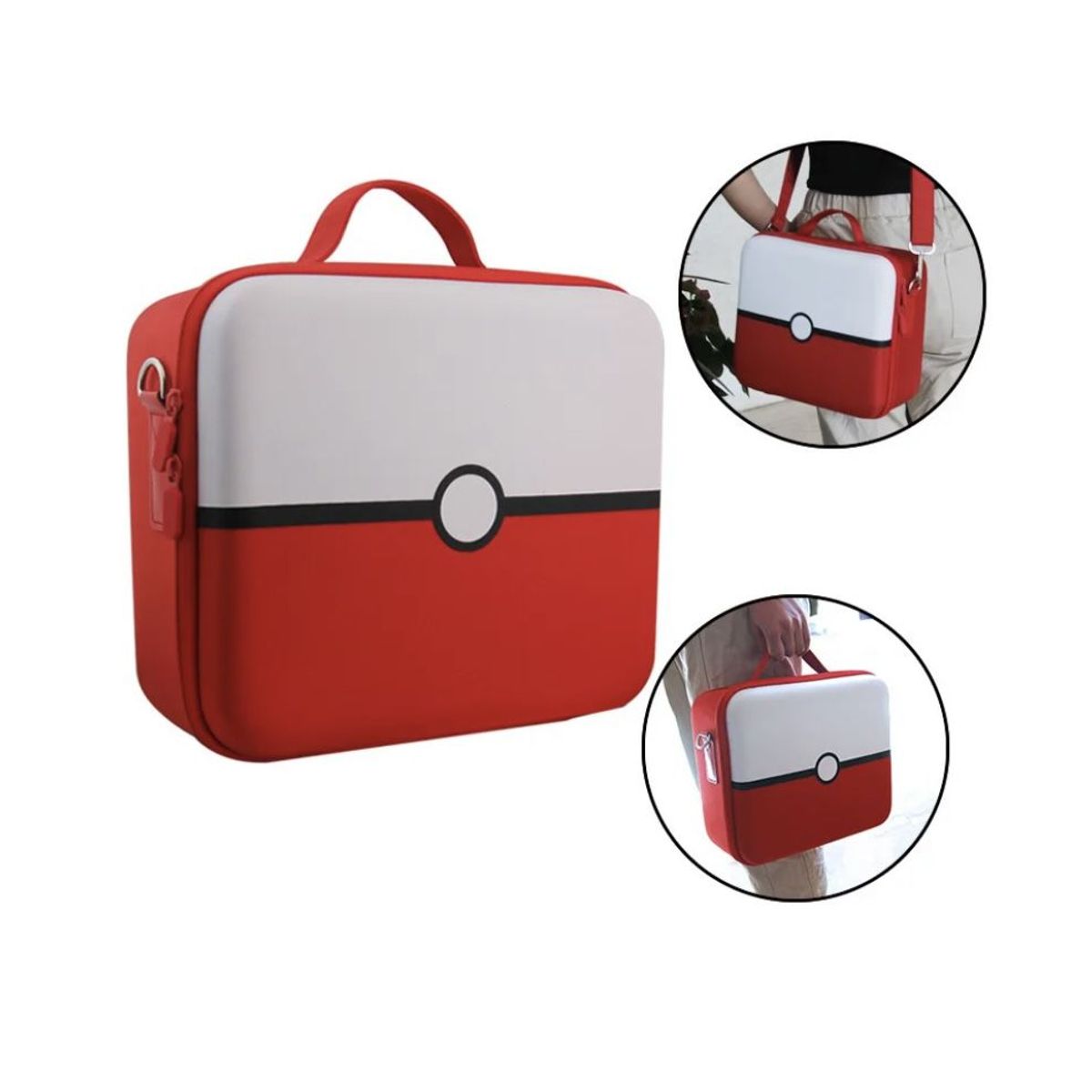 GENERICO - Maletín Estuche Viajero Rojo Blanco Compatible Switch Oled