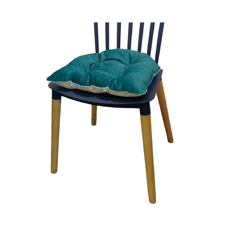 BANZAY - Cojin para Silla Bastidor Doble Faz - Verde y Marfil
