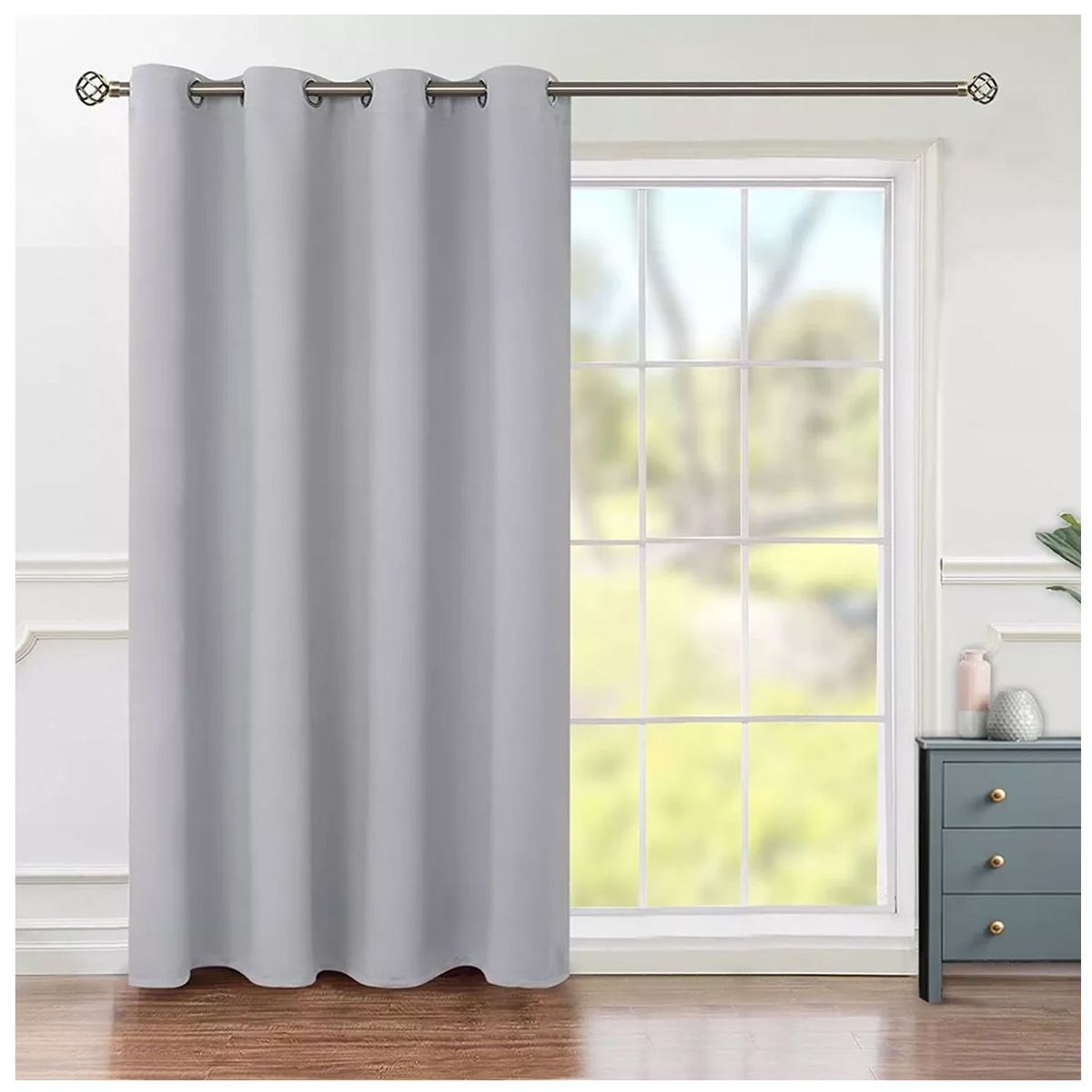 ONE PIXEL - Cortina Semi Blackout Un Paño 140x220cm Aislante Color Gris