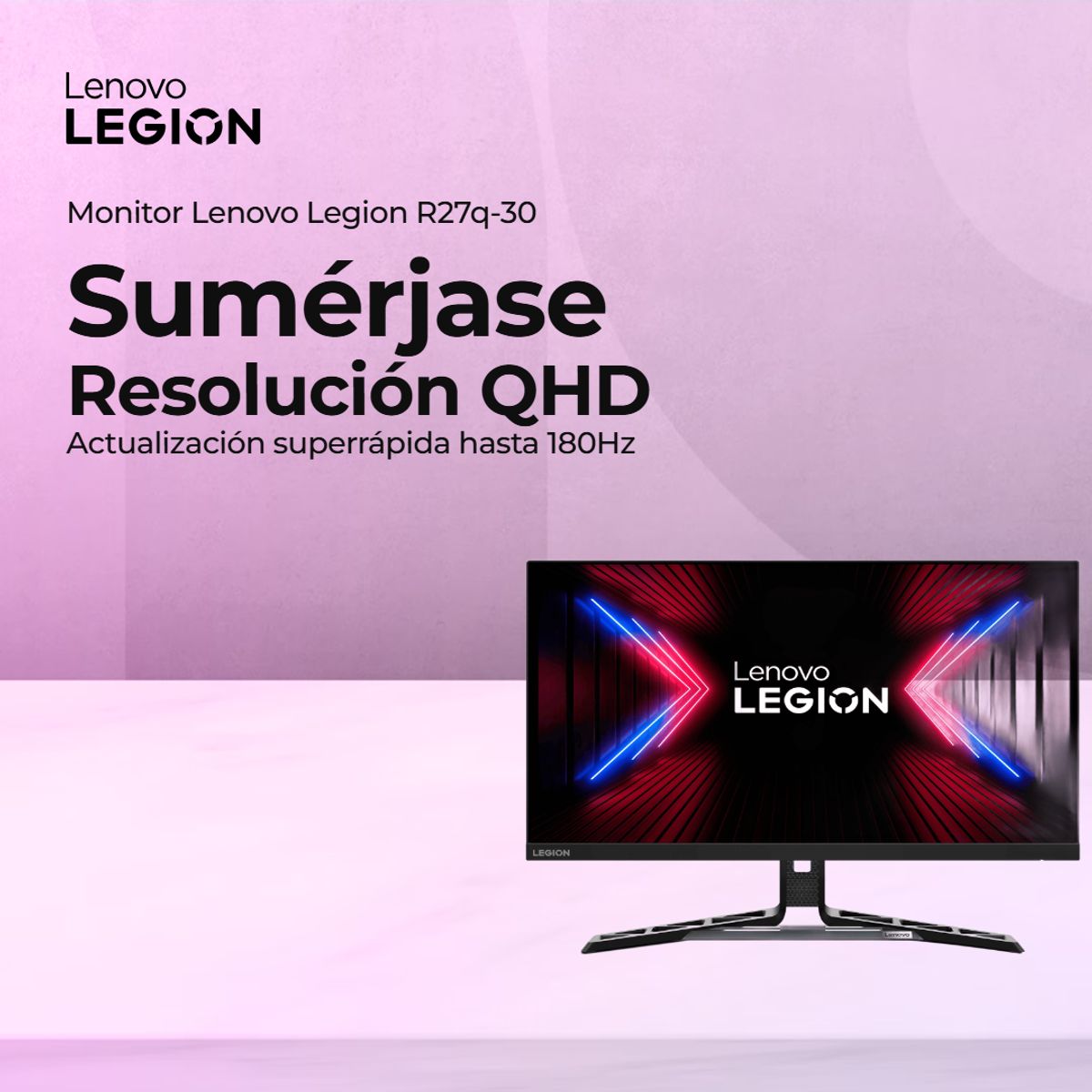 LENOVO - Monitor Gamer Lenovo Legion R27q-30 HDMI  Resolución 2K Tasa 165Hz